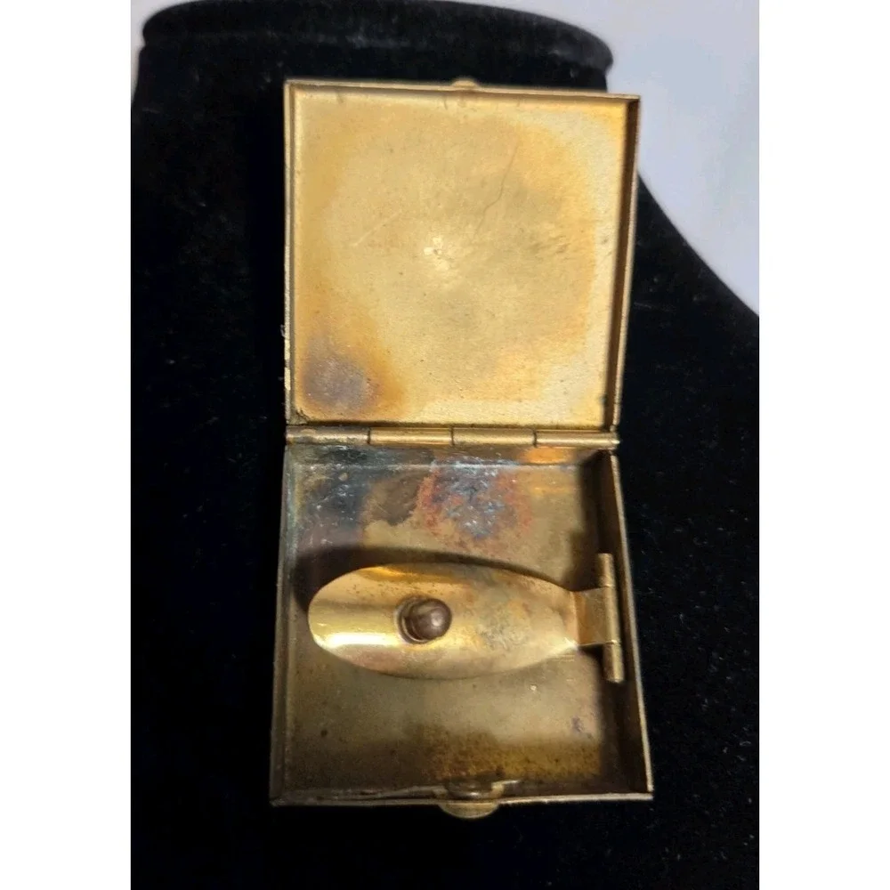 Vintage '45-'49 Stamped French Zone Made in Germany Brass Pocket Ashtray Hinged